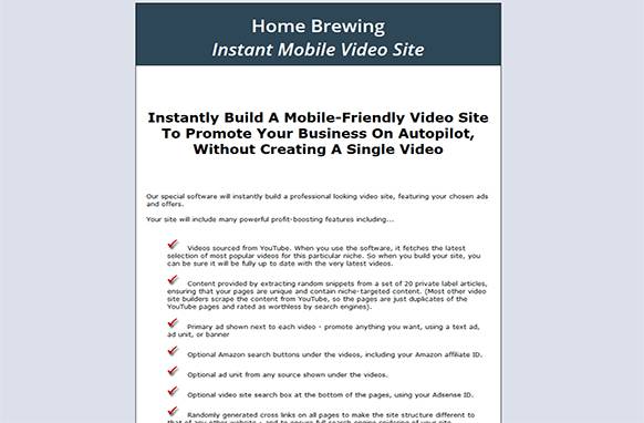 Screen425 Home Brewing Instant Mobile Video Site